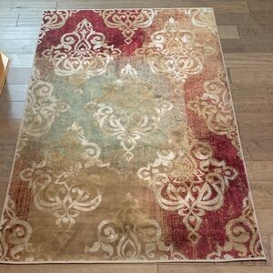 Majestic Cream and Red SM Area Rug